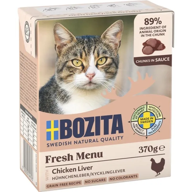 Bozita Cat Tetra Recard Häppchen in Sauce mit Hühnchenleber 370g