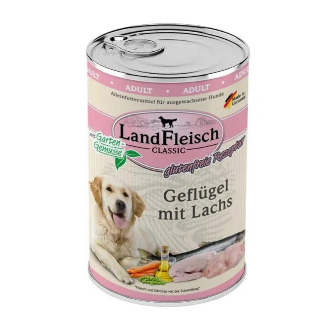 Landfleisch Dog Classic Geflügel mit Lachs & Gartengemüse - 800g