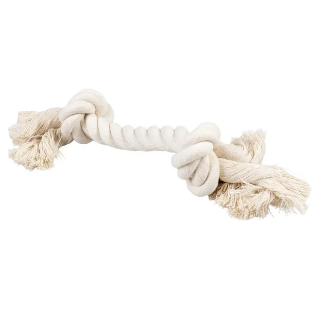 Duvoplus ECO Baumwoll-Tau mit 2 Knoten - weiß - 44cm / 285g