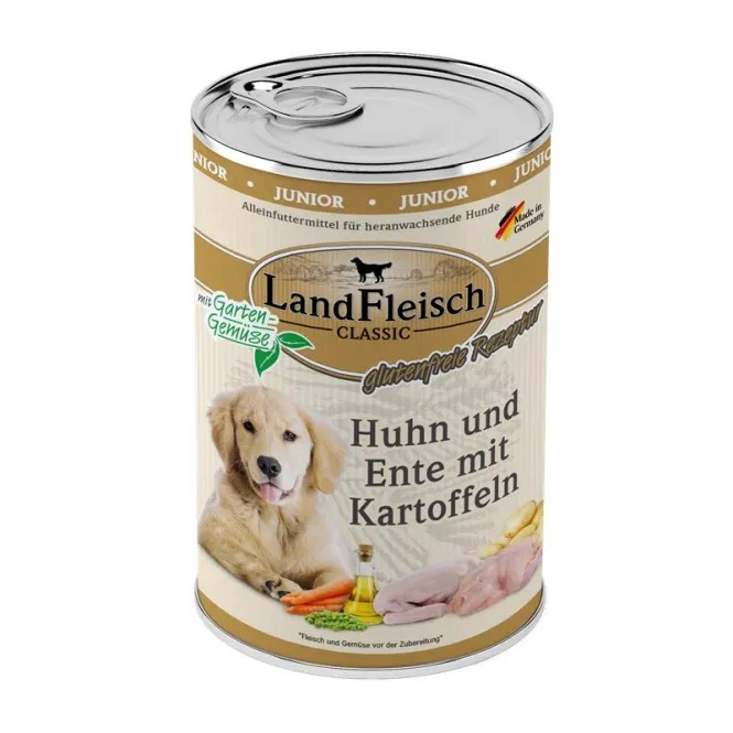Landfleisch Dog Classic Junior Huhn, Ente & Kartoffeln mit Gartengemüse - 400g