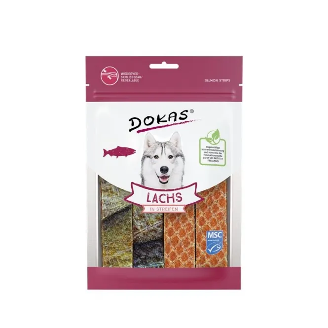Dokas Dog Snack Lachs in Streifen 100 g