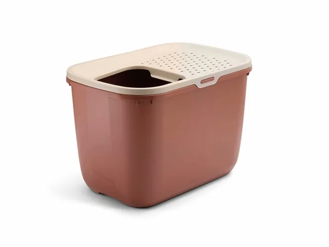 Savic Katzentoilette Hop In - champagner/toskanarot