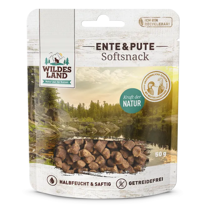 Wildes Land Cat Softsnack Ente & Pute 50g