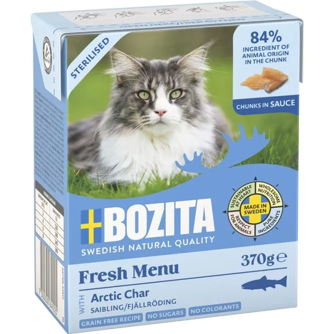 Bozita Cat Tetra Recard Häppchen in Sauce Sterilised mit Saibling 370g