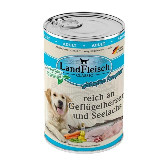Landfleisch Dog Classic Geflügelherzen & Seelachs mit Gartengemüse - 800g