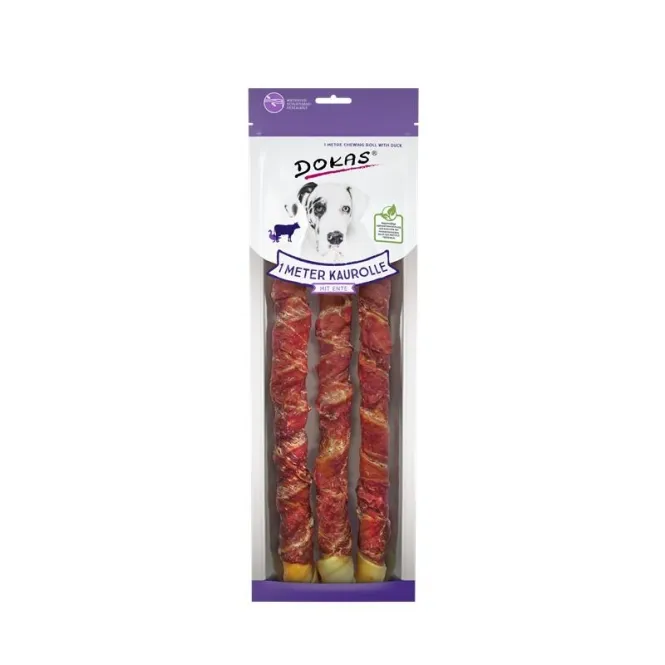 Dokas Dog Snack 1m Kaurolle mit Ente - 315g