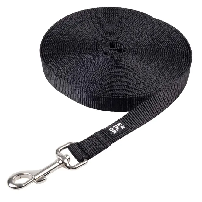 Duvoplus EXPLOR Trackingleine Classic flach - schwarz - 15m/20mm